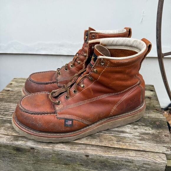 Thorogood Moc Toe USA Safety Wedge Work Boots 6” Style 804 4200 Size 10 1/2 D - Picture 4 of 10